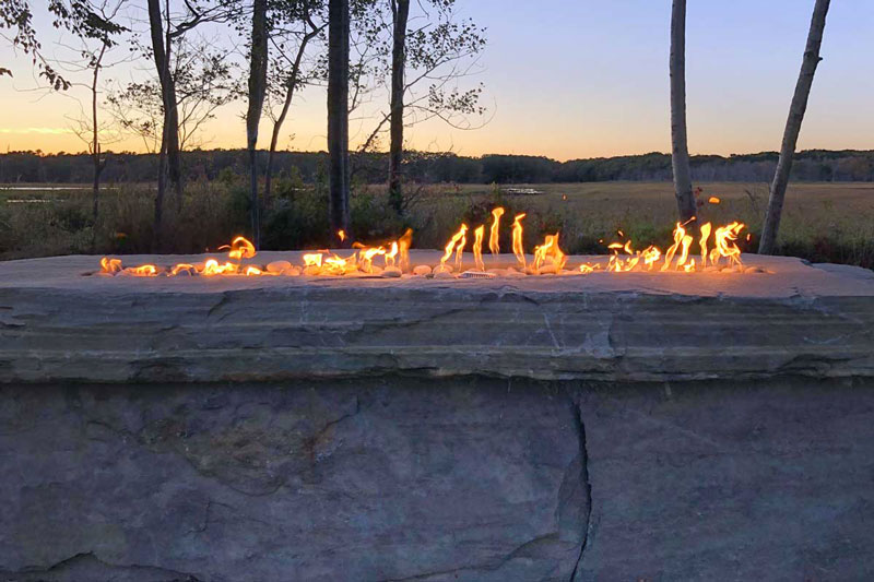 fire pit at the Tsogalis property