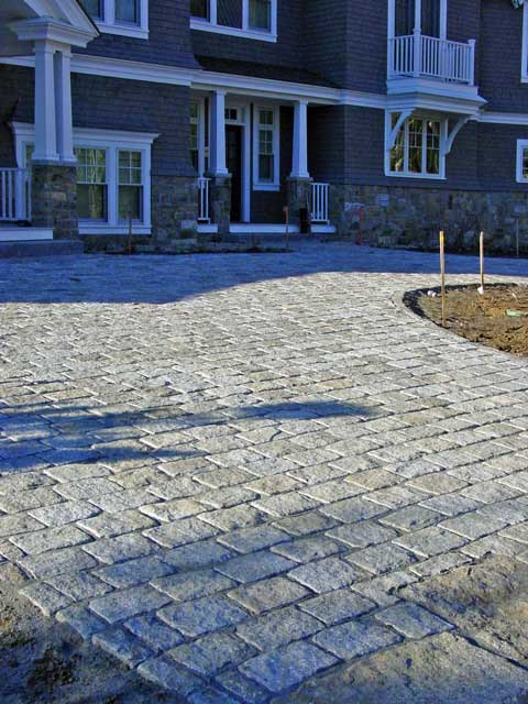 custom paver driveway still under construction